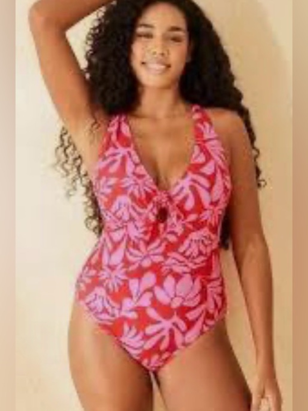 NWTShade & Shore Women's Tie-Front Keyhole High Leg Cheeky One-Piece Swimsuit XL